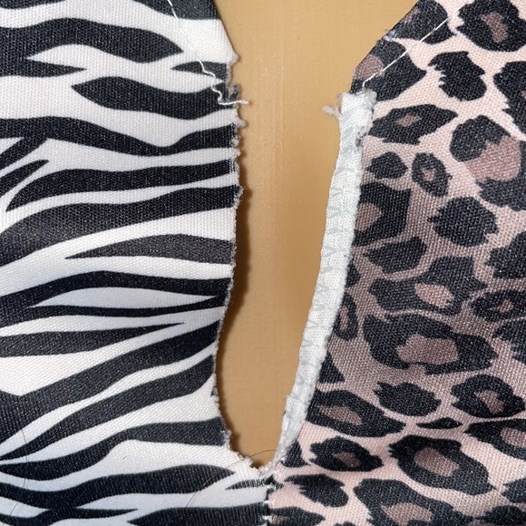 Half Zebra Half Cheetah Collared Dress - Picture 12 of 14